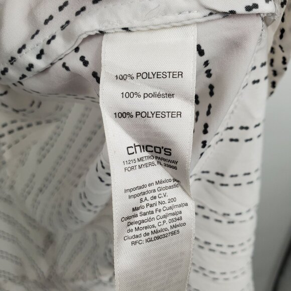 Chico's Sleeveless Ruffle Tunic Top Women Size 2 US L Summer Casual Stripe - Picture 5 of 10